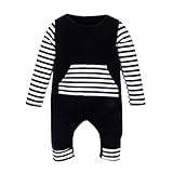 Domybestベビー服 新生児カバーオール 秋冬 寝具 かわいいストライプのパターン 0-24ヶ月に適し 出産祝い 強い弾力性 柔らかく快適 2色