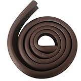 BELLE コーナークッション L型 コーナーガード 2m 4m両面テープ付き ケガ防止 家具保護 (厚手, ブラウン)