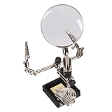 Silverline Heavy Duty Helping Hands 90mm 3x Hobby Craft Holder Detail Magnifier