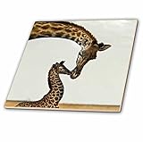 3dRose ct_22238_2 Giraffe Mama and Baby-Ceramic Tile, 6-Inch [並行輸入品]