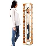 ミラー付き 回転マルチラック7段 丸窓タイプ ナチュラル