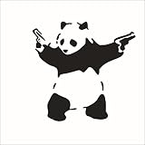 Fange DIY Removable 3pcs Panda Waving Guns Art Mural Vinyl Waterproof Car Ipad Macbook Stickers Lapt