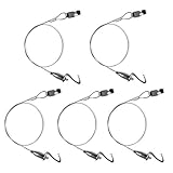 Augsion ５本セット ピクチャーレール ステンレスワイヤー フック 自在金具付 吊り下げ金具 自在金具付 額縁 絵画 壁掛け 展示 用 シルバー 径1.5㎜×50㎝