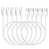 USB Type C ケーブル 1m 5本セット LpoieJun 【3A急速充電 / USB 2.0データ転送 / 映像出力非対応 】 高耐久TPE素材 USB-A to USB-C 充電コード スマートフォン/タブレット/ゲーム機のタイプｃ機種に対応 ホワイト