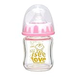 I See Love Shatterproof BPA-free Premium Lovely Glass Feeding Baby Bottle 4OZ [並行輸入品]