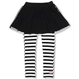 ベビードール チュール付スカッツ ウルトラストレッチパンツ レギンス付スカート 子供服 120 7ブラック/ボーダー:ロング丈