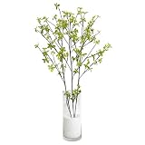 GREENPARK ドウダンツツジ ガラスシリンダー H35 白玉石 造花 フェイクグリーン