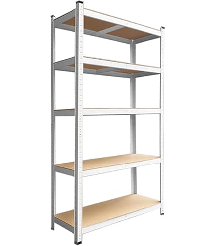 Amazon｜スチール5段ラック ホワイト 幅90×奥行40×高さ180cm 耐荷重 