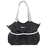 Damero マザーズバッグ スリム 軽量 多いポケット ベビーカーストラップ付き お出かけに活躍 人気 ママバッグ (ブラック)