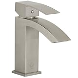 VIGO Satro Single Lever Basin Bathroom Faucet, Brushed Nickel [並行輸入品]