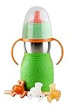 Kid Basix Safe Sippy Cup 2, The Stainless Steel 2-in-1 Sippy Cup and Straw Bottle, Green, 11oz by Ki