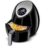 新しい空気フライヤー、1400Wハイパワー家庭用電気フライヤー、3.2Lミニオーブン、黒、健康調理器具フードオーブン