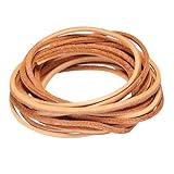 uxcell 革紐 革ひも 皮ひも 長さ3 m 幅5mm 厚さ2mm レザークラフト DIY 手芸材料 アクセサリー 財布 ハンドバッグ ネックレス ストラップ ブレスレット用 ナチュラルカラー