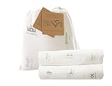 Baby Muslin Receiving Swaddle Blanket - (2 Pack) Ultra-Soft 100% Organic Cotton Newborn Wrap by Lulu