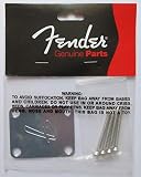 フェンダー USA 純正パーツ Fender NECK PLATE F Chrome AND BOLTS ネックプレート スクリュー付 91448100 [並行輸入品]
