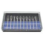 Lautechco 超硬バー タングステンバー (3mm軸 刃幅6ｍｍ) 金属加工用 ポート加工用 　金物 切削 研磨　樹脂切削用 10本セット