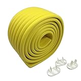 (メイドインコスモス)MADE IN COSMOS　コンセントカバー 3個付 ケガ 防止 2M コーナーガード クッション 自由自在　角要らず 自由に作れます 3Ｍ 両面テープ付き (イエロー)