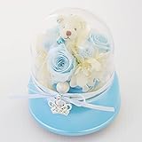 花由 プリザーブドフラワー オルゴールドーム Powder blue（テディベア）