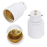 ILS - B22 to E27 Screw Socket LED Halogen Light Bulb Lamp Holder Converter Adapter