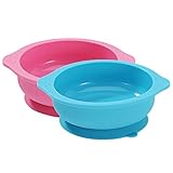 Prettyia 2個入り　シリコン　ベビー　丸型　子ども用ボウル　ボウル　吸盤ボウル　スリップ耐性