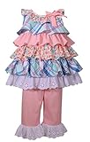 Bonnie Jean Baby Girls Top Capris Set Calico Print Eyeletフリル US サイズ: 5