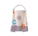 Marshel マタニティ 授乳ケープ 綿 コットン マリン