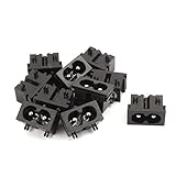 DealMux 10 Pcs AC250V 2.5A BX-180-H02 IEC320 C8 AC Input Wiring Socket Male Copper Rhodium Power