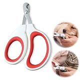 WAIRUIGOOD 猫 爪切り 犬 爪切り 犬 つめきり 小型犬 初心者対応 ダブルカーブ刃 白赤ハンドル 1個入り ペット用 切り 犬 猫