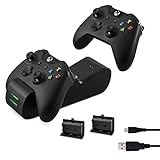 kwmobile コントローラー ドッキングステーション Xbox One/One S対応 - デュアル ドッキング 充電 ステーション 電池付き ゲームパッド - LED 表示付き