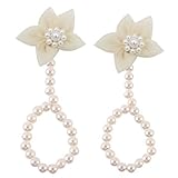 FEITONG@ 2016 Cute Pearl Chiffon Barefoot Toddler Foot Flower Beach Sandals Anklet (Beige) by FEITON