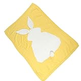 Dovewill キッズ　赤ちゃん　ニット　通気性　外出　毛布　ラップ　ブランケット　おくるみ　掛け布団　バスタオル　全6色 - 黄