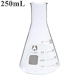250ml graduated narrow mouth glass erlenmeyer flask conical