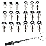 Mirhua トップガイド 竿先ガイド 内径1.6mm/1.8mm/2.0mm/2.4mm/2.8mm/3.0mm 6サイズ 軽量 ステンレス 釣り竿穂先 交換 修理キット 18個セット