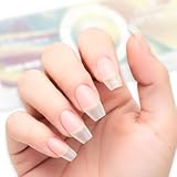 COLORBIRD ネイルチップ 超薄 ショート クリア サンディング 自然なフィット感 つけ爪 (バレリーナS, 300pcs)