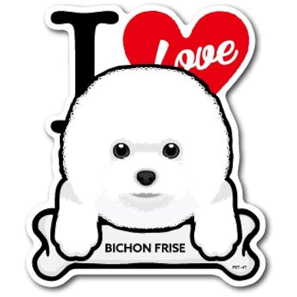 Amazon Co Jp Pet 047 Bichon Frise ビション フリーゼ Dog Sticker ドッグステッカー 車 犬 イラスト アイラブ ペット 愛犬 ペット用品