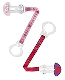 MAM I Love Daddy Double Pacifier Clip, Pink by MAM [並行輸入品]