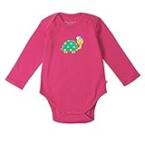 (フルギ) Frugi 長袖ボディスーツ サイズ6-12m ( 70 )　かめ × ラズベリーピンク オーガニックコットン