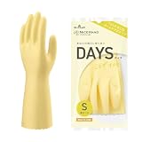 [ショーワグローブ] 日本製・塩化ビニル樹脂手袋・ハンドケア ナイスハンドDAYS デイズ Sサイズ ミモザイエロー 1双 インテリアになじむニュアンスカラー 裏毛つき