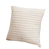 nacome Knitting Throw Pillow Casesカフェソファクッションカバーホームインテリア(サイズ: 45 × 45 cm ) ベージュ
