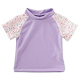 (チャックル) chuckle ハイネック小花柄半袖ラッシュガード【日本製】【Tシャツタイプ】 パープル 95-100cm M8551-100-80