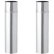 径100mm 半直筒煙突セット 黒耐熱 二重 ステンレス 直筒 φ106mm 【ハゼ折り煙突】 | 【黒