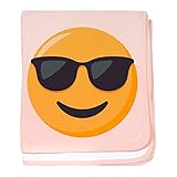 CafePress – サングラス絵文字 – スーパーソフトベビー毛布、新生児おくるみ ピンク 00671593366832E