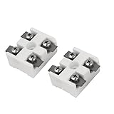 uxcell セラミック端子台 高温耐性 磁器セラミックコネクタ 2ウェイ 電線ケーブル用 30A 2個入り