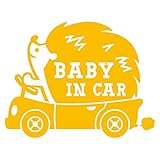 imoninn BABY in car ステッカー　【シンプル版】　No.37　ハリネズミさん　（黄色）