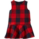 オシュコシュ OSHKOSH/ 2ピースバッファローチェックドレス レッド ワンピース 12ヶ月【並行輸入】