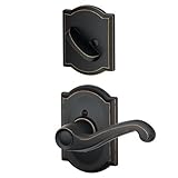 Schlage Lock Company F59FLA716CAMLH Flair Left Handed Interior Pack Lever Set with Single Cyl, Aged 