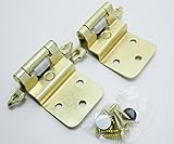 decobasics 3 / 8 "インセットキャビネットヒンジ、真鍮メッキ(ゴールド)、25ペア(セット)パック