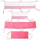 One Grace Place Simplicity Hot Pink Crib Bumper, Hot Pink and White by One Grace Place
