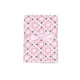 Baby Gear Plush Velboa Ultra Soft Baby Girls Blanket 30 x 40, Pink Geometric by Baby Gear