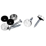 uxcell　飾りビス ミラーネイル キャップグラス ネジ付き 24x14mm ステンレス鋼素材 4枚入り